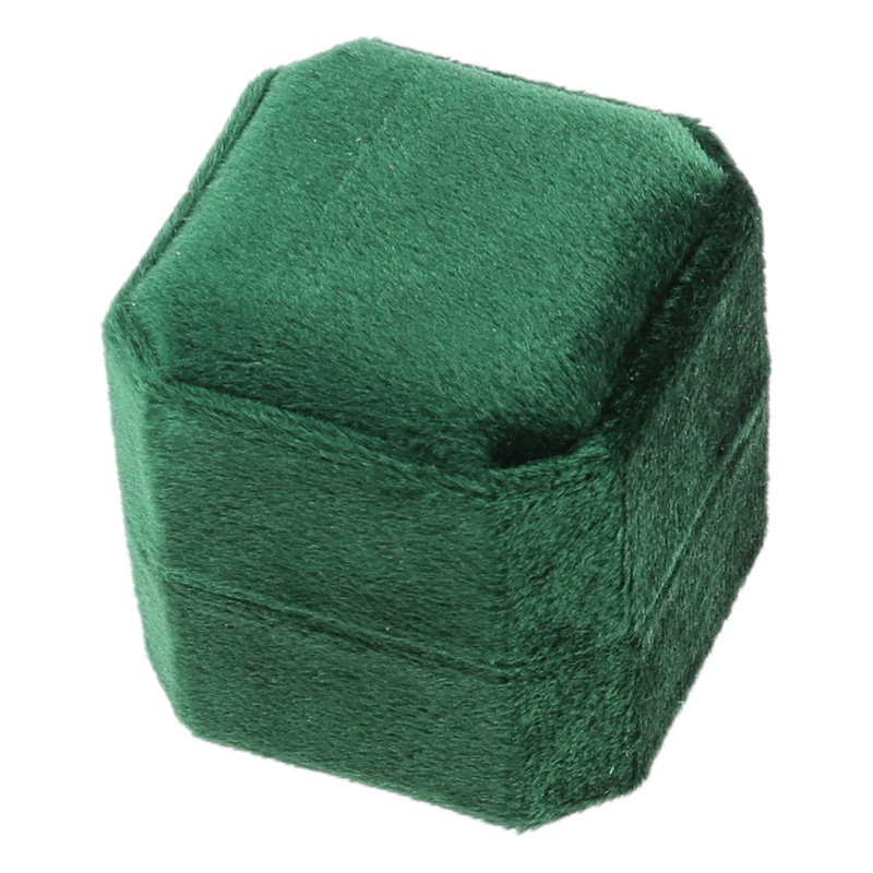 Hộp Đựng Nhẫn Hai Ngăn Bằng Vải Nhung Hình Bát Giác Kèm Nắp Tháo Rời Được Dành Cho Tiệc Cưới / Lễ Hội