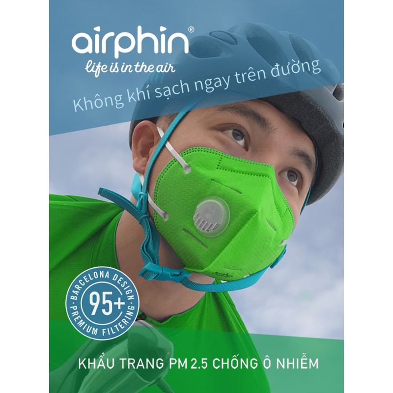 Khẩu trang người lớn chống ô nhiễm bụi mịn PM 2.5 Airphin