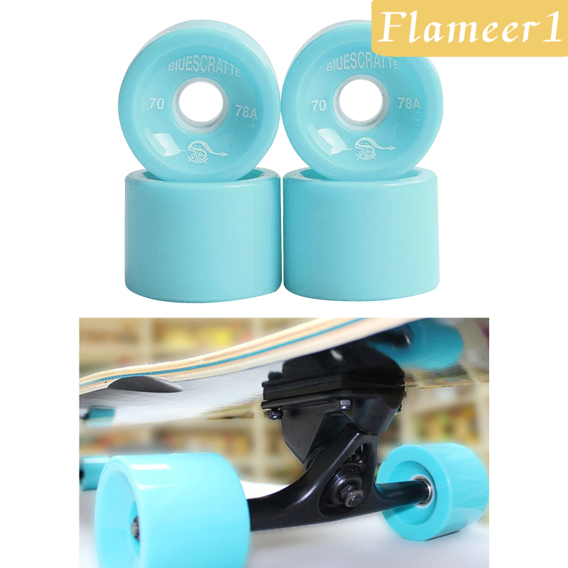 [FLAMEER1]4x 78A Hardness Skateboard Wheels 70X51mm Longboard Roller Parts