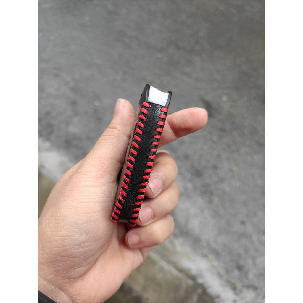 Bao da Chìa Khóa Xe Santafe, Kona, Accent 2018, 2019 2020 - 3 Nút - Màu đen - kèm móc treo tiện lợi, bảo vệ chìa khóa