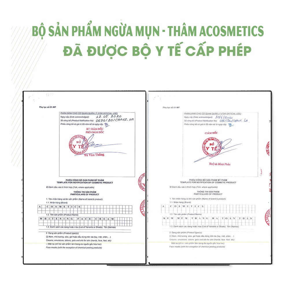 Bộ dưỡng trắng da mặt và body Acosmetics gồm 1 kem dưỡng trắng da mặt 50g & 1 kem dưỡng trắng da toàn thân 250ml | BigBuy360 - bigbuy360.vn