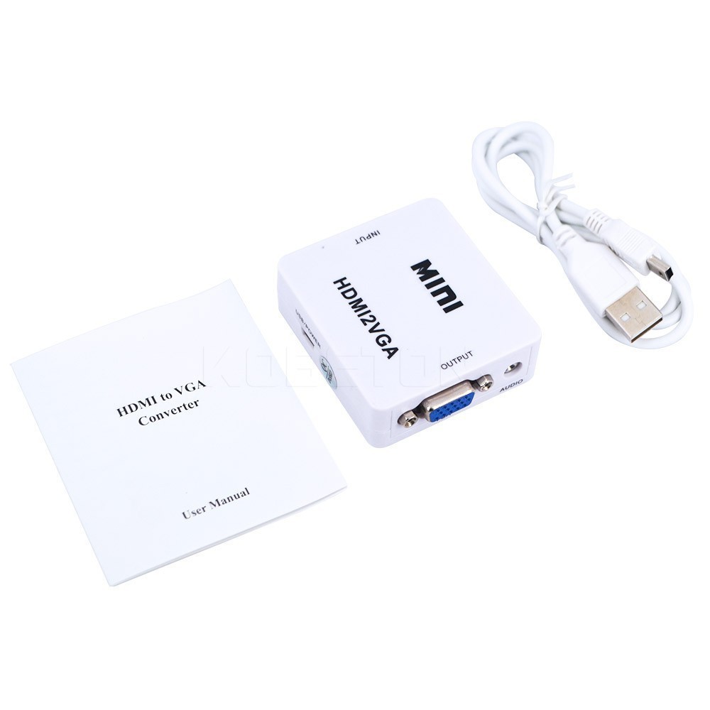 Bộ chuyển đổi Mini HDMI 2 VGA kèm dây cáp | BigBuy360 - bigbuy360.vn