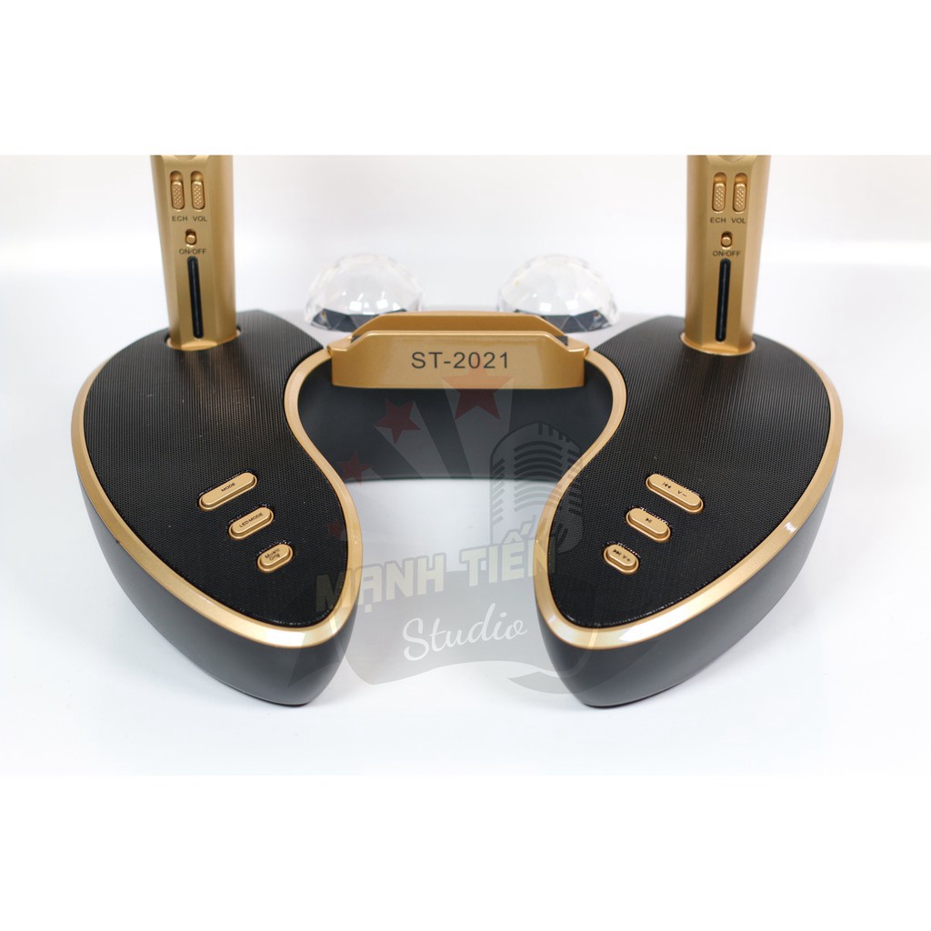 MT MAX  Loa bluetooth cao cấp ST 2021 - Dàn âm thanh karaoke mini kèm 2 đèn led sống động