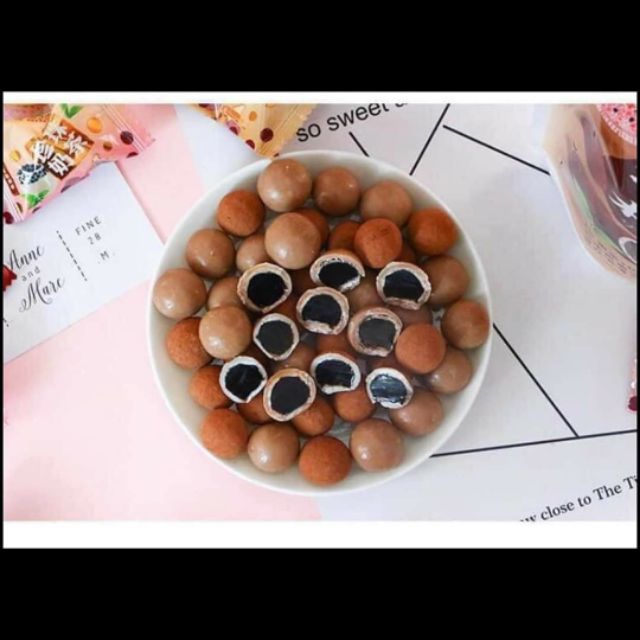 KẸO TRÀ SỮA TRÂN CHÂU ĐƯỜNG ĐEN , VỊ ĐÀO100G