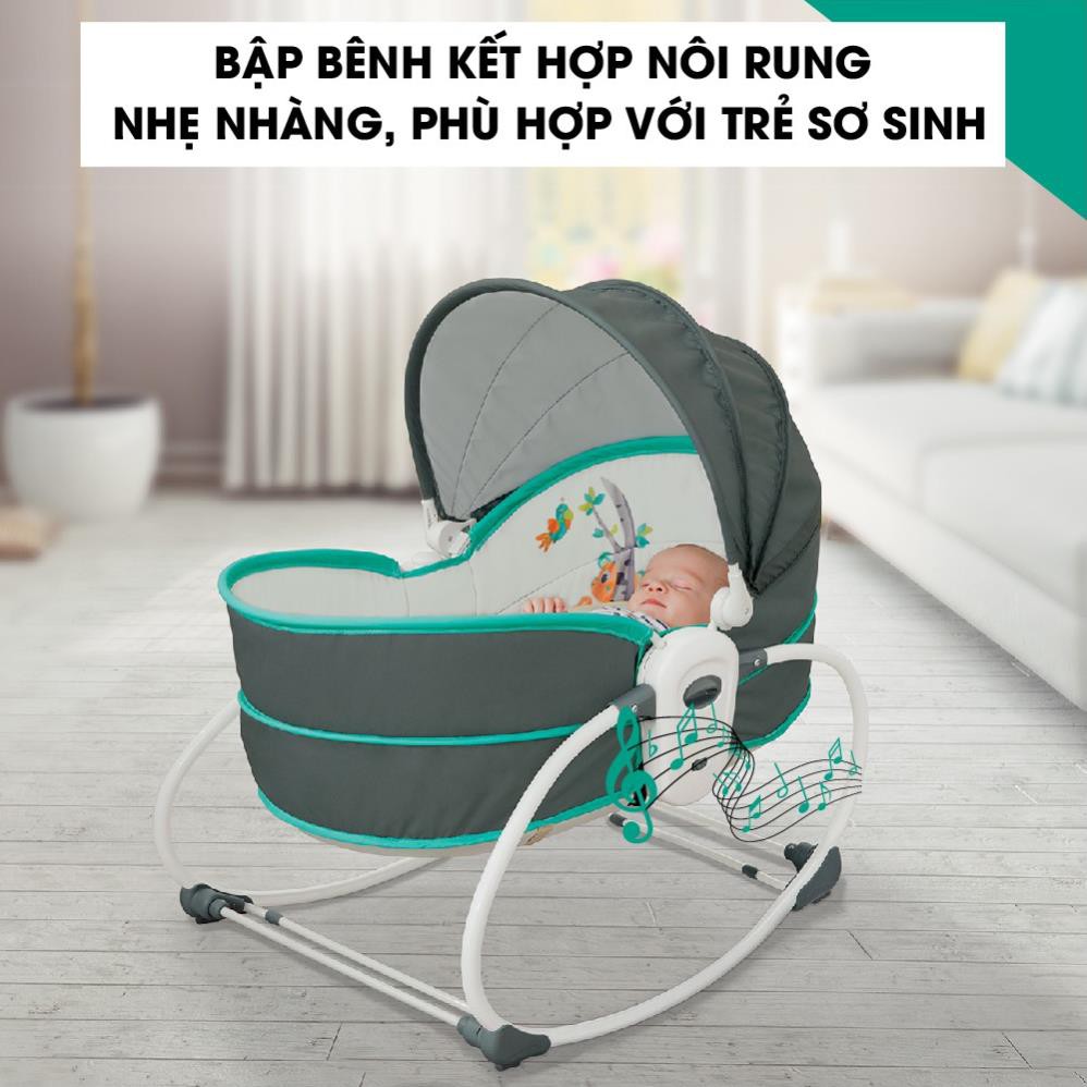 Nôi rung bập bênh cho bé đa năng 5 in 1 Mastela MSTL-6033-37 kết hợp giỏ xách, ghế rung bập bênh (có màn chống muỗi)