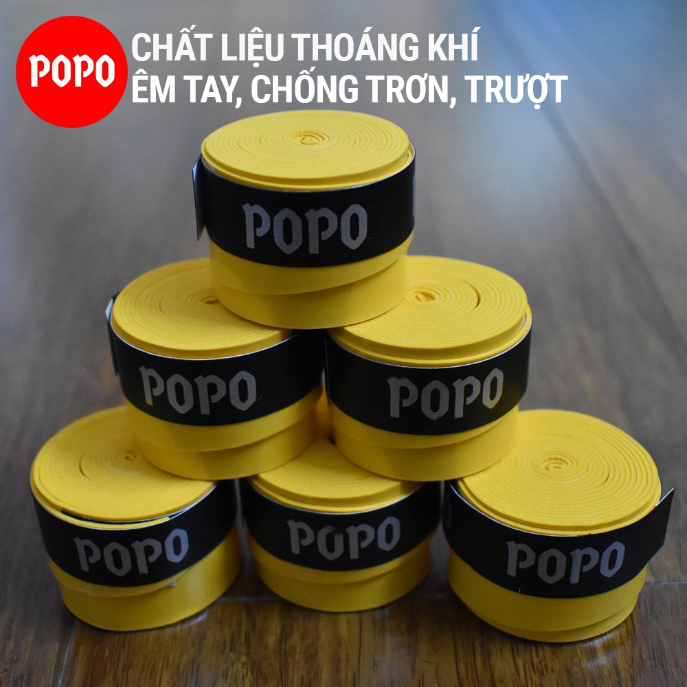 Quấn cán vợt POPO OG1 cho vợt Tennis Cầu lông, mềm mại thoáng khí chống trơn