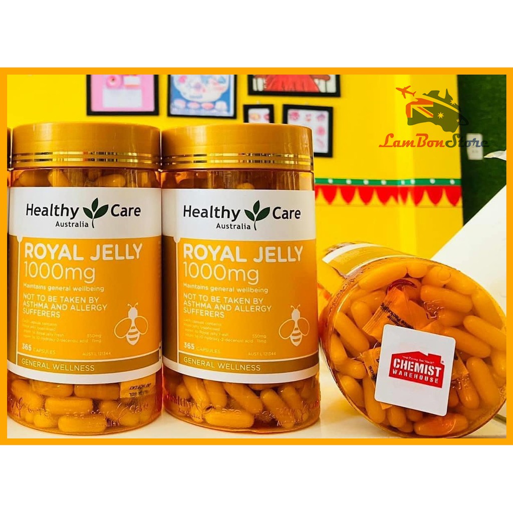 [Tem CHEMIST] Sữa Ong Chúa Healthy Care Royal Jelly 1000MG 365 viên - Xuất xứ Úc