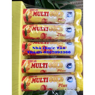 Viên sủi Vitamin C vị Chanh leo cực ngon Multi Plus gold Típ  20 viên