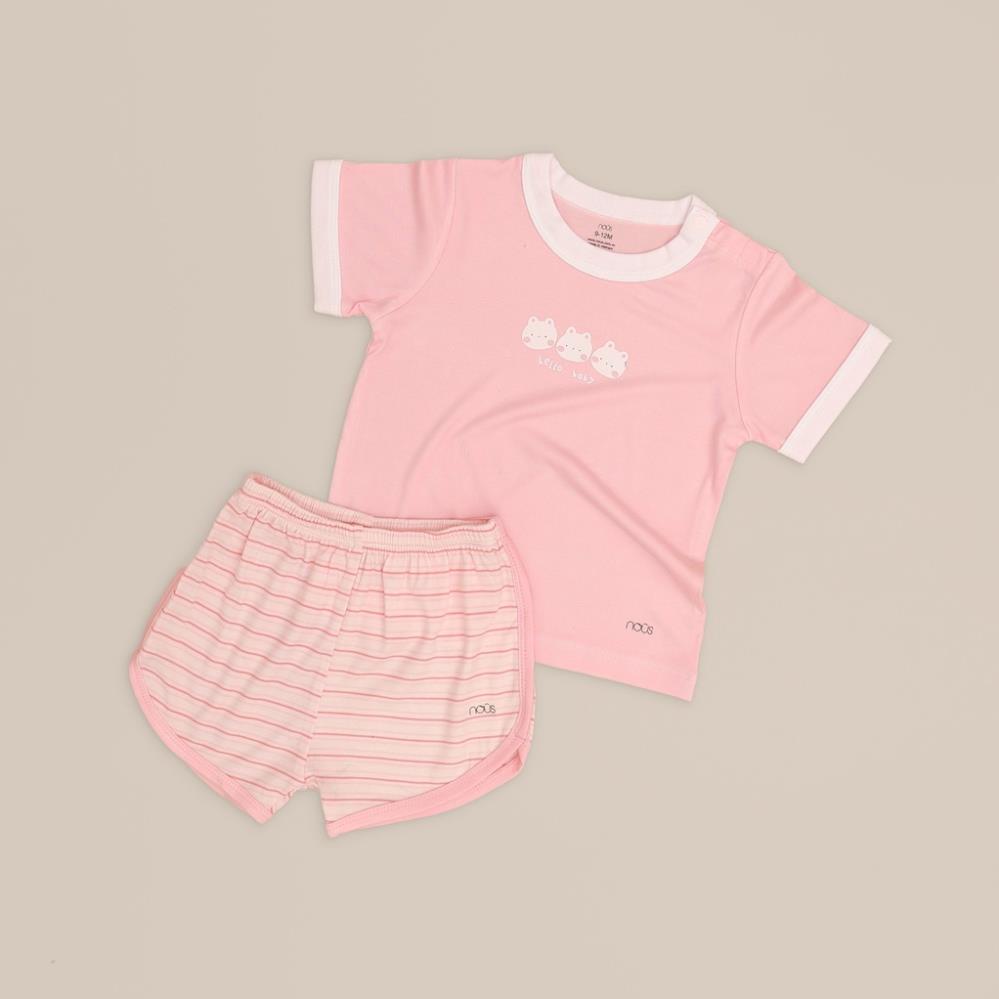 Bộ Quần Áo Cộc Nous Cài Vai Trắng Hình Cây Nấm cho bé Trai bé Gái - Chất Liệu Nu Petit (Size từ 9M-3Y)