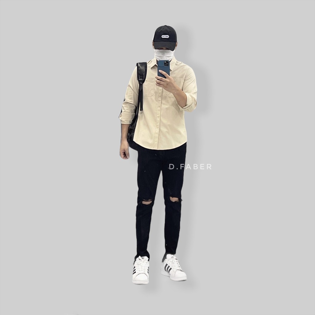 Áo sơ mi nam hàn quốc Basic vải đũi cotton Hàn Quốc xuất xịn, chuẩn form - D. Faber | BigBuy360 - bigbuy360.vn