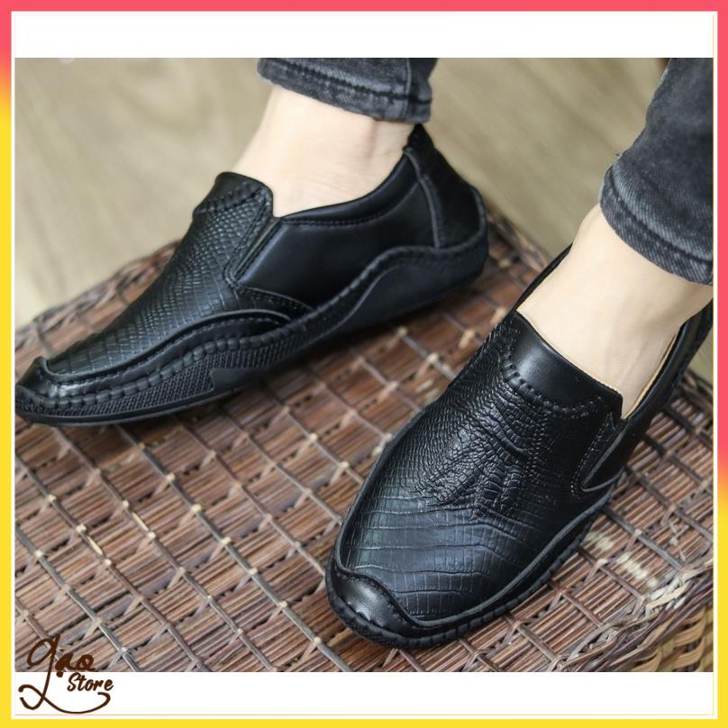 Giày Da Nam Da Lì Vân Chân  Cá Xấu Cực Hot [ Tặng Tất Khử Mùi ] Mã L197 | BigBuy360 - bigbuy360.vn