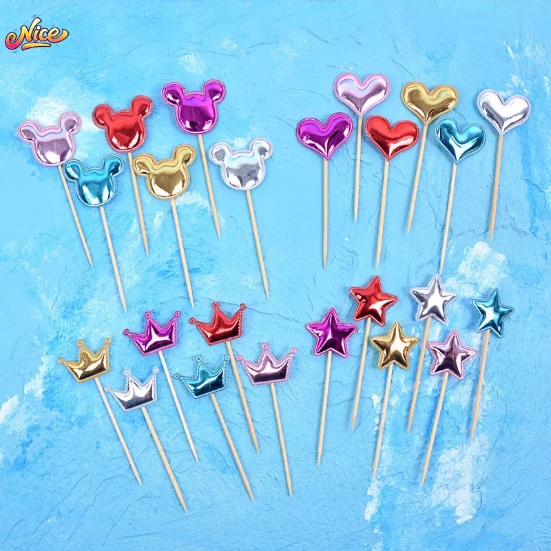 Topper que cắm tre các hình trang trí bánh (5 cái/túi)