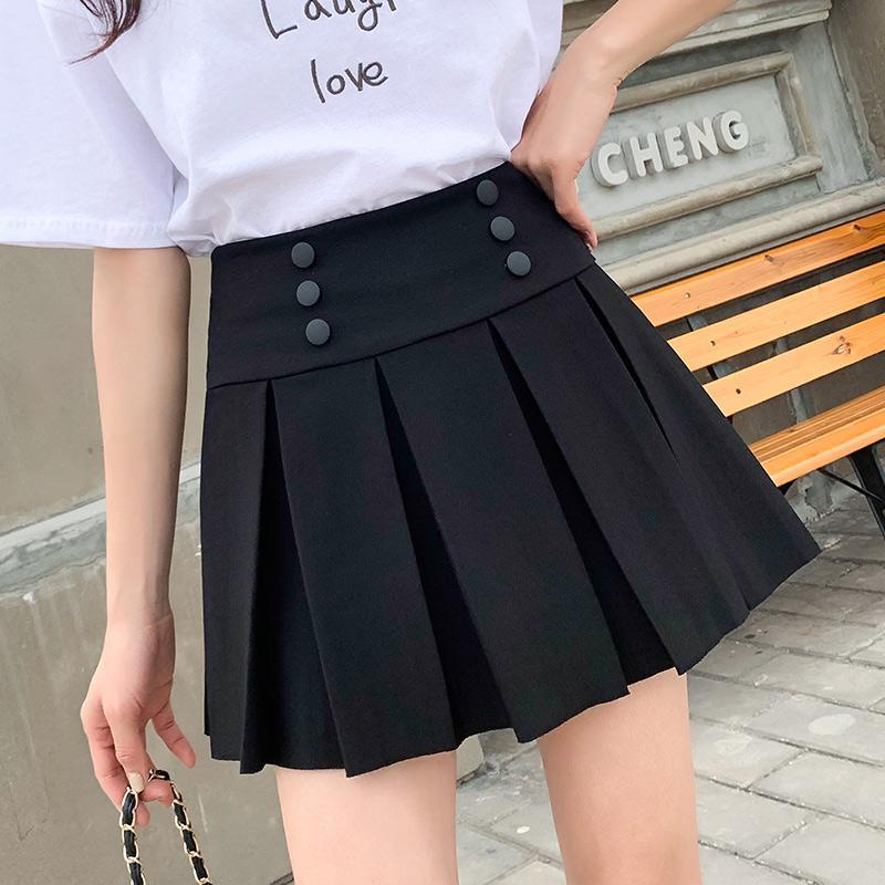 Chân Váy Xòe 6 khuy, Xếp Ly, Cạp To Bản Gen Bụng, Vải thun umi Cao cấp DÀY DÀY DÀY, Có Quần Trong, Mũm Mĩm Store