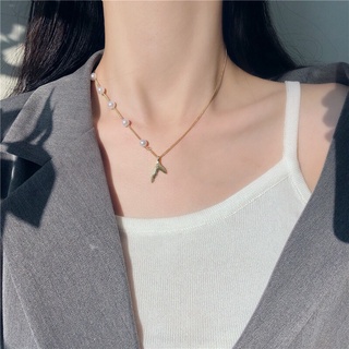 Vòng cổ đuôi cá sang trọng, chocker đính ngọc thời trang nữ 2021