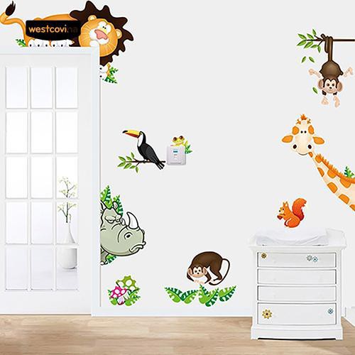 Nhãn dán tường hình động vật ngộ nghĩnh