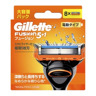 Vỉ 8 Lưỡi Dao Cạo Râu Gillette Fusion Power 5+1 - NHẬT BẢN