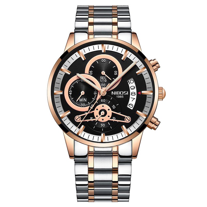 Đồng Hồ Nam Nibosi 2309 Chính Hãng Fullbox Chạy 6 Kim Dây Thép | BigBuy360 - bigbuy360.vn