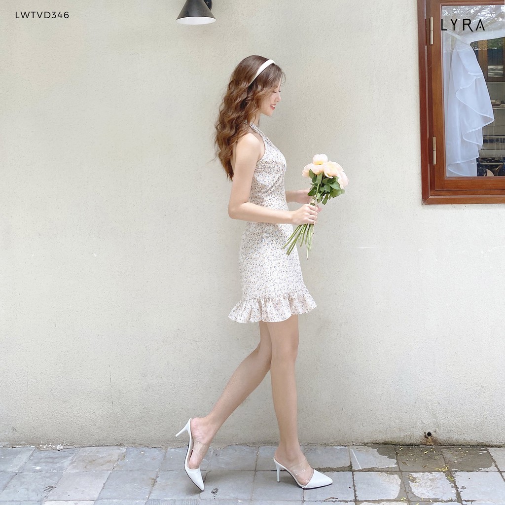 Váy hoa nhí nữ thiết kế by LYRA,chất liệu voan cổ cách điệu dáng ôm phối đuôi cá ngọt ngào nữ tính-LWTVD346