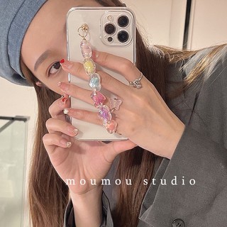 Ốp Điện Thoại Mềm Trong Suốt Với Dây Đeo Hình Trái Tim Nhiều Màu Sắc Cho Iphone X 8 plus 7px / 11