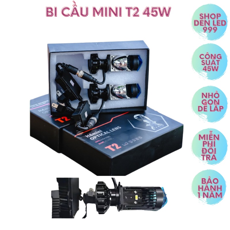 Đèn Led Bi Cầu mini M01b T2 T9 Y6D Y6S Tăng Sáng Mạnh Bản Cao Cấp 2022