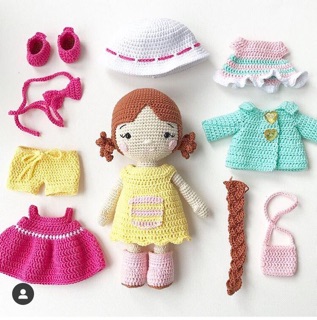 Sét Búp bê Helen 30cm (móc len HandMade 100%)