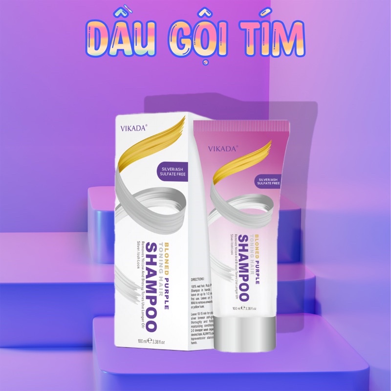 Dầu gội tím khử vàng - Giữ màu tóc nhuộm, khoá màu tóc nhuộm thời trang không phai