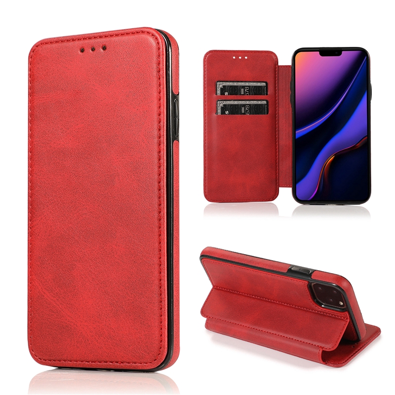 IPhone 12 11 Pro Xs Max XR 8 7 SE 2020 Leather Case Full Protection Flip Card slot Bracke Soft Cover Casing