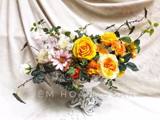 Bình hoa composite cổ điển thuyền