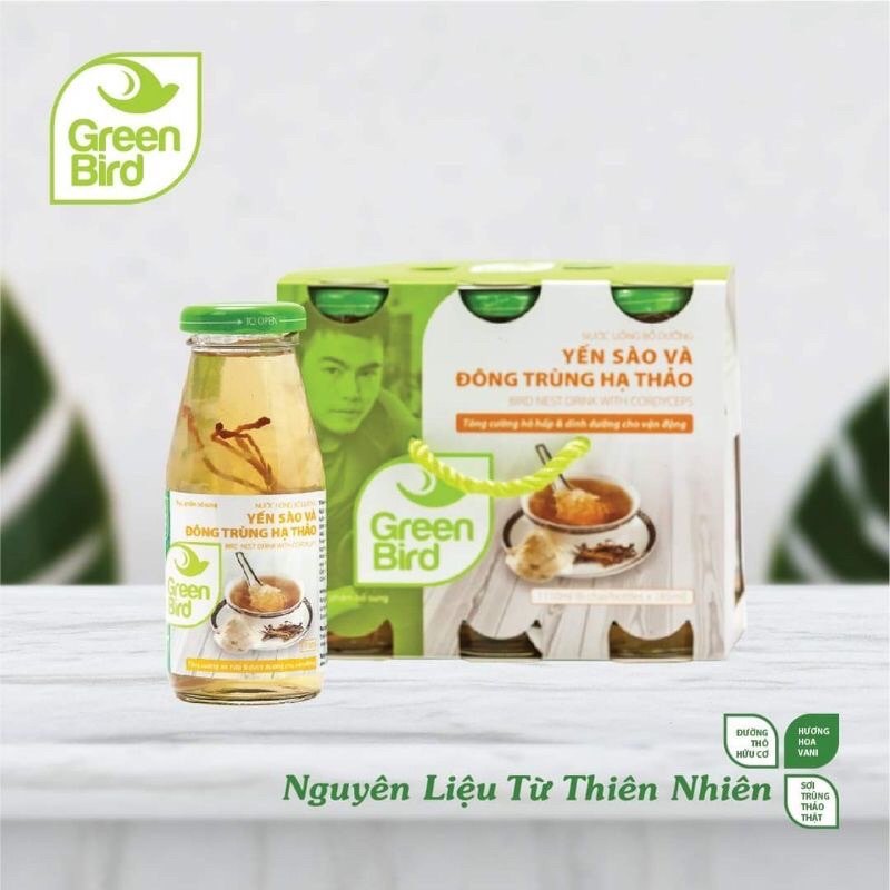 nước Yến sào đông trùng hạ thảo GREEN BIRD (185ml x 6)
