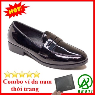 Giày lười nam đẹp băng khuyết da bóng rất sang trọng - m367-bong -bong sp10