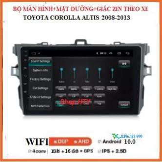 Bộ màn hình DVD Android và Mặt Dưỡng cao cấp theo xe TOYOTA ALTIS 2008-2013, màn ô tô đa chức năng, đồ chơi  ô tô...