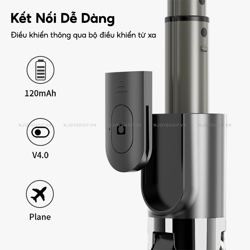 Gậy Chụp Ảnh 3 Chân L08 Chống Rung Gimbal Có Điều Khiển Bluetooth Hỗ Trợ Chụp Ảnh Selfie Tự Sướng Quay Video Njoyshop
