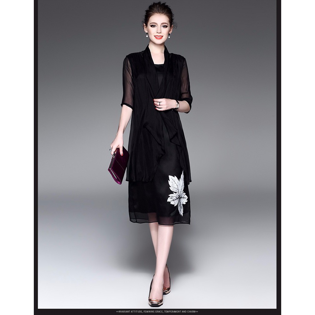 ĐẦM SUÔNG GIẢ ÁO KHOÁC SANG TRỌNG -DSN001456