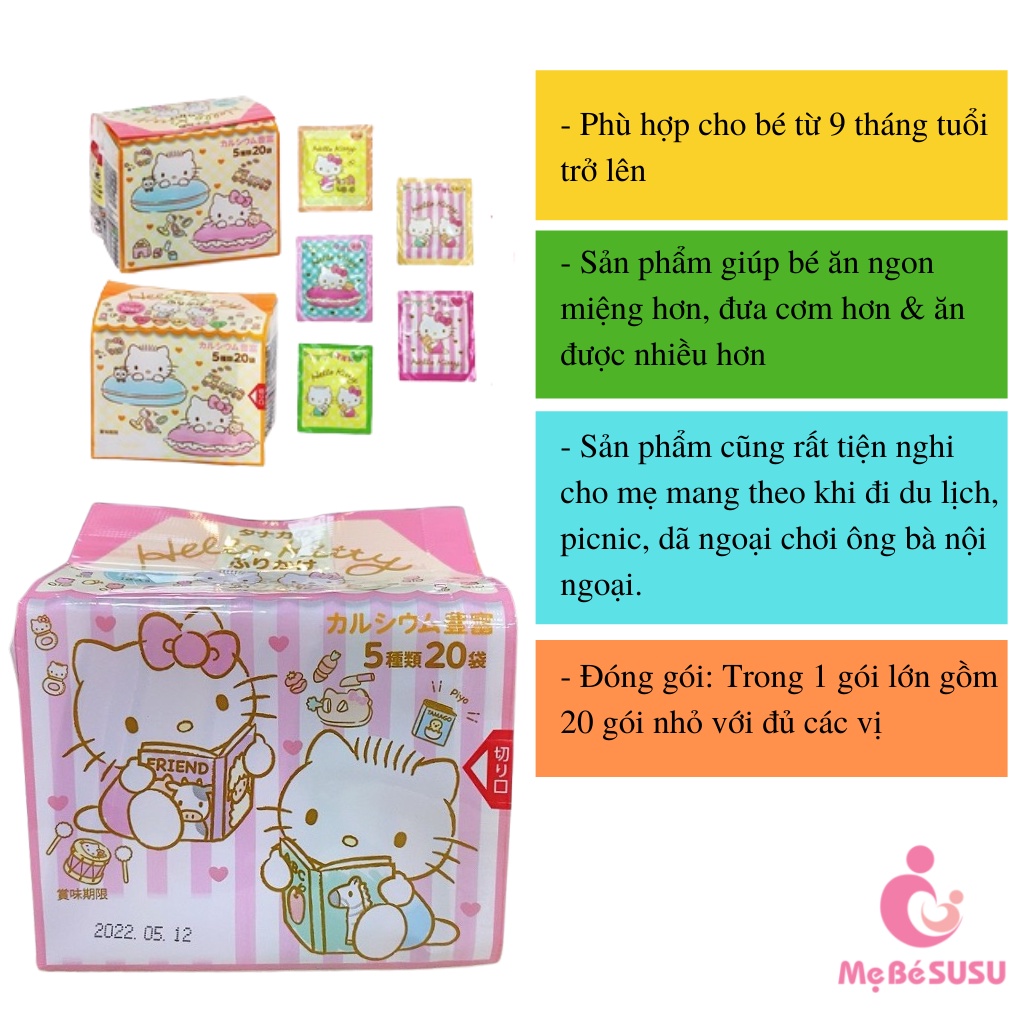 Gia Vị Rắc Cơm Hello Kitty Thập Cẩm Nhật Bản (20 Gói 5 Vị) [DATE T10/2022]