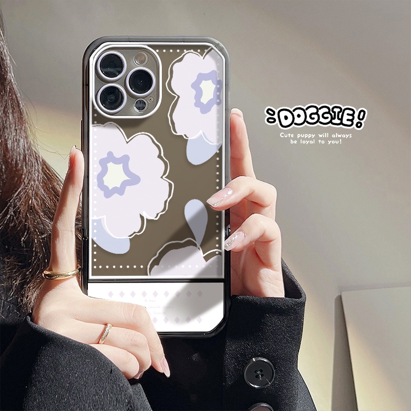 Ốp Điện Thoại TPU Họa Tiết Hoa Đơn Giản Chống Rơi Kèm Giá Đỡ Cho IPhone 13 Pro Max 12 11 XS XR X 8 7 6 6s Plus SE 2020