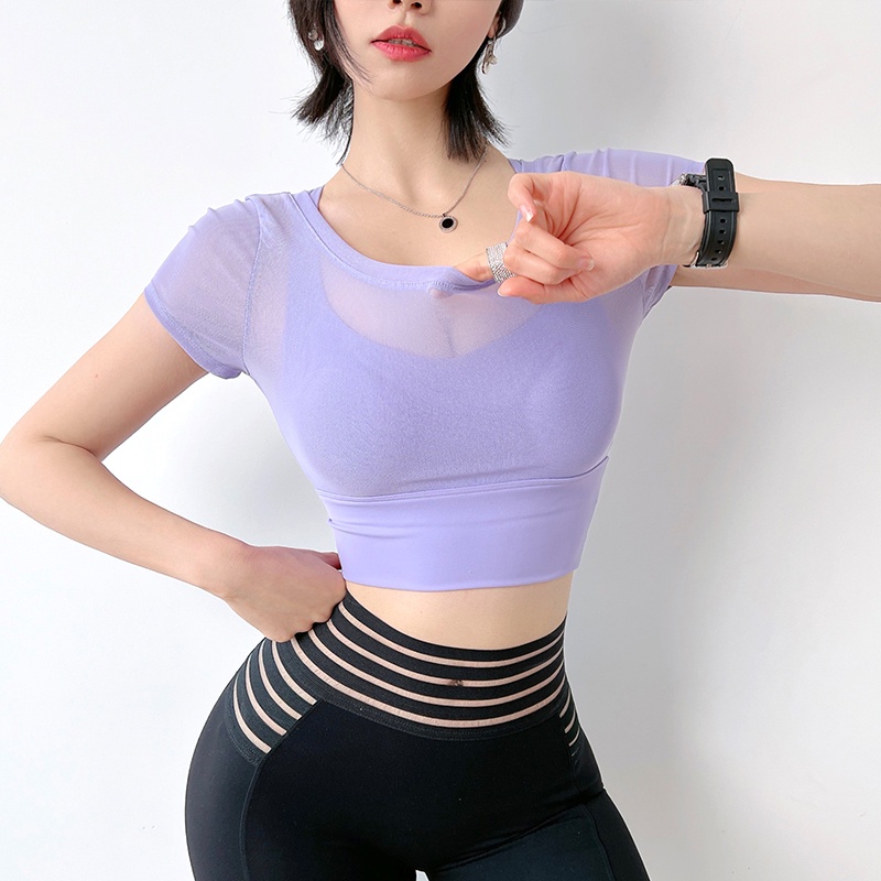 Áo thun thể thao ANRAN tay ngắn vải thoáng khí nhanh khô chất lượng cao