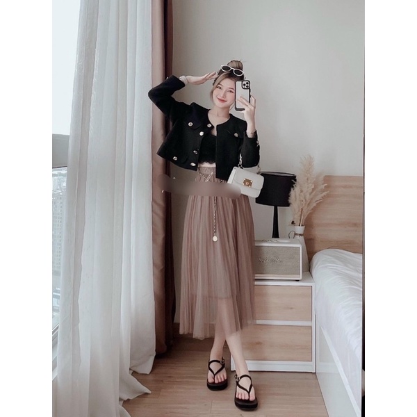 Váy voan nữ tặng kèm đai