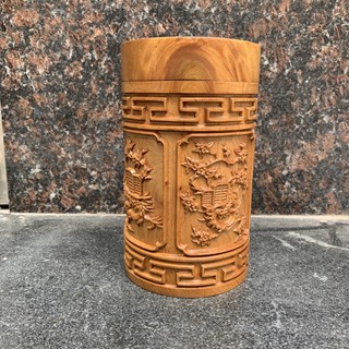 Hộp đựng chè đục tứ quý gỗ