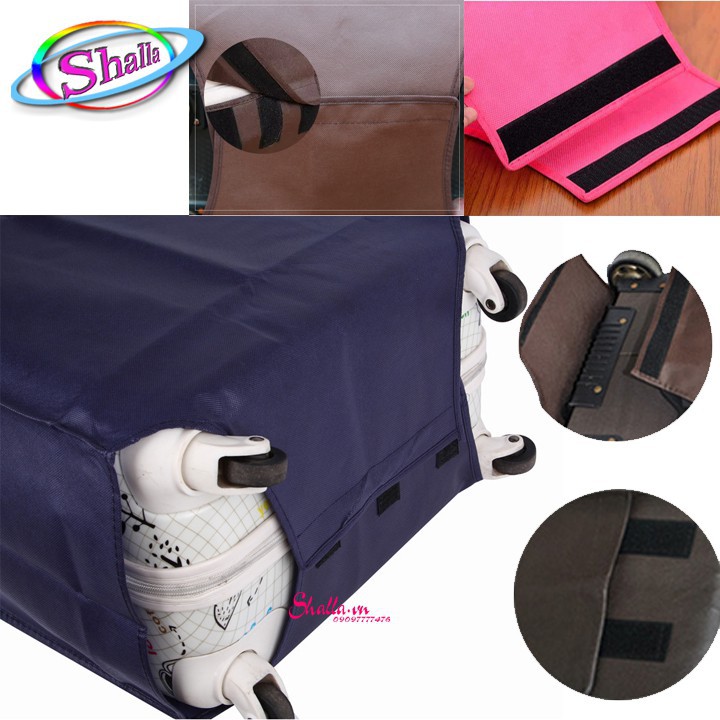 Vải Bọc trùm Vali nhựa - Size 20-24-28 inch (nâu, hồng, xanh,đen, trắng)