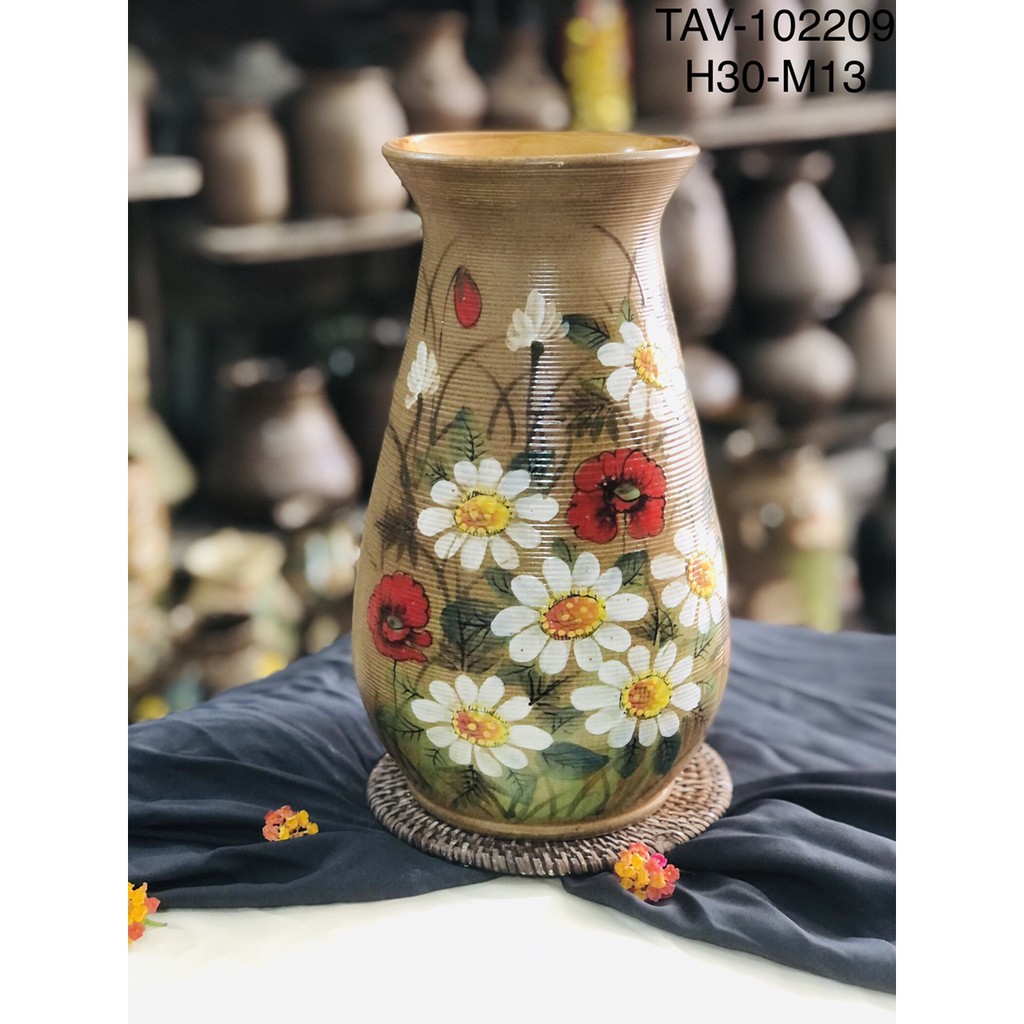 CHUẨN NHẤT - BÌNH CẮM HOA GỐM SỨ BÁT TRÀNG VẼ TAY ĐẸP MẮT, GIÁ RẺ