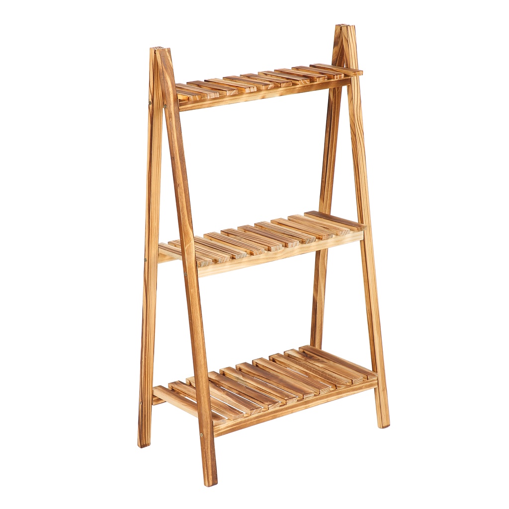 Kệ để chậu hoa cây cảnh gỗ rắn gấp gọn đa năng 3 tầng để trong nhà ngoài trời sân vườn ban công tiện lợi Nitrogen071