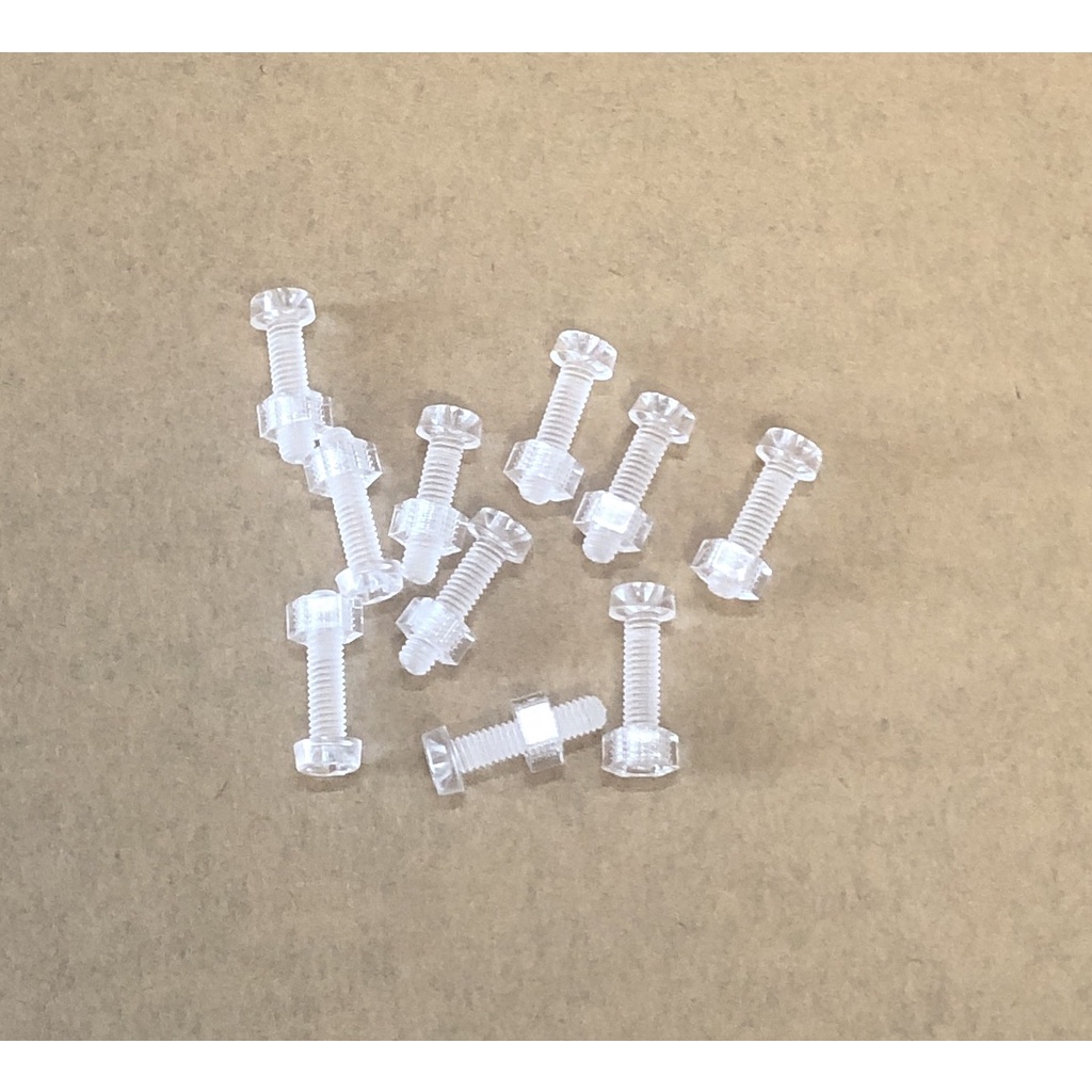 Bộ 10 chiếc bulong ốc vít mica trong suốt