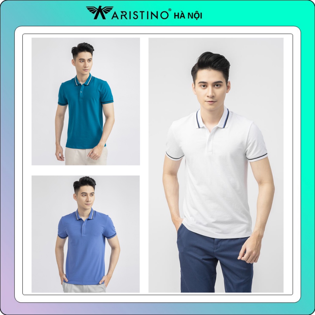 Áo polo nam ARISTINO dáng ôm nhẹ họa tiết cổ đường viền tinh tế - APS037S1