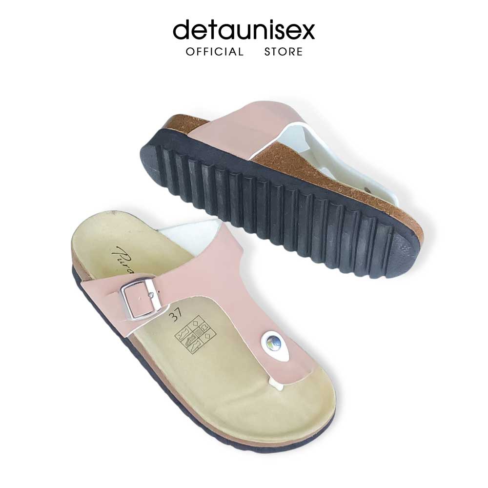 Dép xỏ ngón nữ DETAUNISEX đế trấu cao 4cm - DETA112