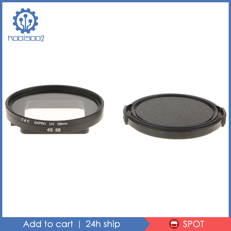 [KOOLSOO2]58mm UV Lens Filter Kit with Lens Cap + Adapter for   Hero 4/ 5 Session