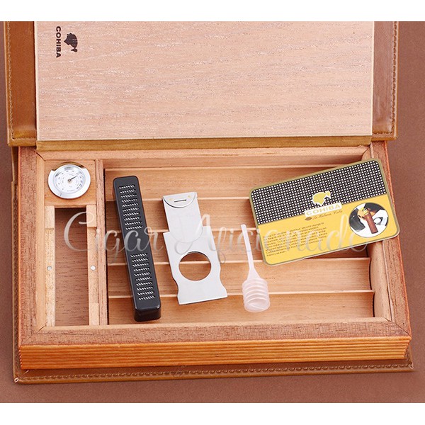 Bao Da XG 5 Điếu Cohiba box 008 Chất Liệu Gỗ Tuyết Tùng Và Da Cao Cấp