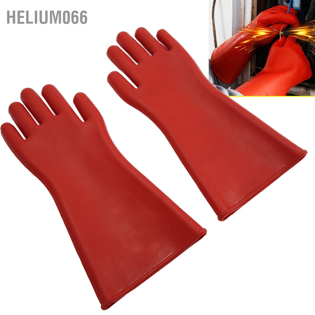 Cặp găng tay cách điện Cao su tự nhiên Chống 12000V Cách cao thế cho thợ Helium066
