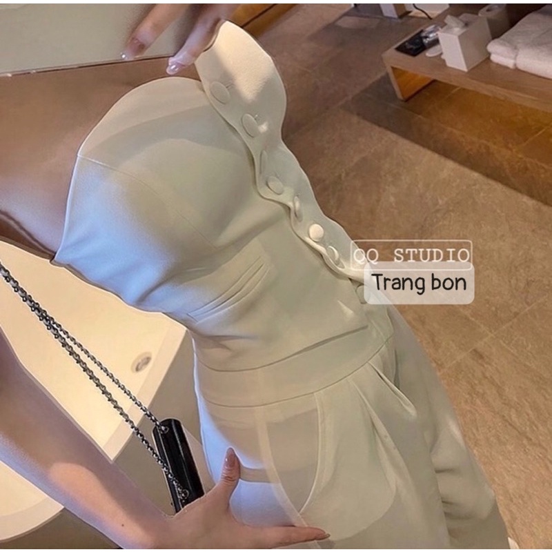 Áo quây cup ngực cúc bọc