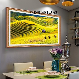 Tranh thêu chữ thập ruộng bậc thang - thêu kín hàng loại 1