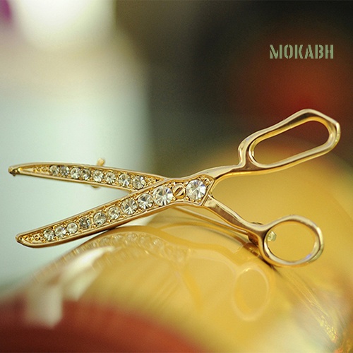 [Ghim Cài Áo &amp; Ghim Cài Hình Cây Kéo Mạ Vàng Đính Kim Cương Giả Đáng Yêu Làm Quà Tặng Giáng Sinh Tốt Nhất